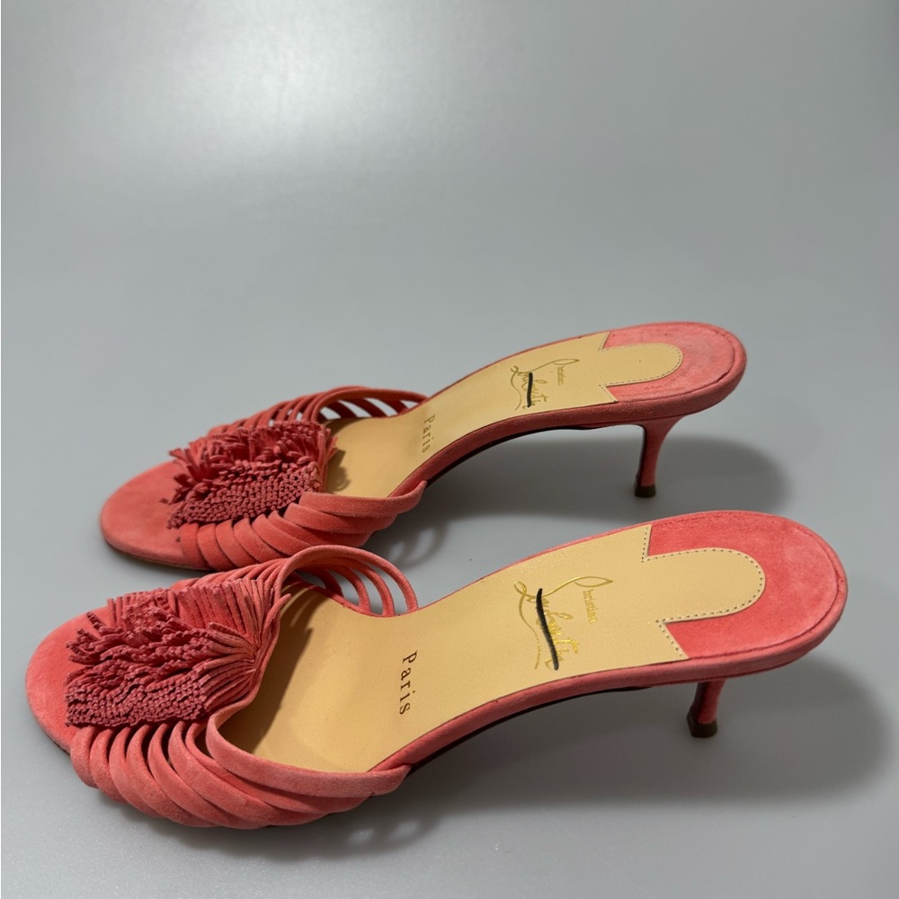 Christian Louboutin Belbrossa Pompom Sandals Women’s Size EU 38/US 8 - Picture 3 of 8